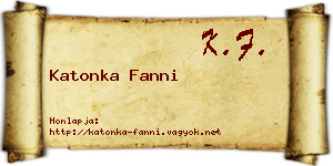 Katonka Fanni névjegykártya