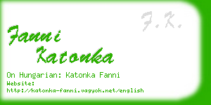 fanni katonka business card